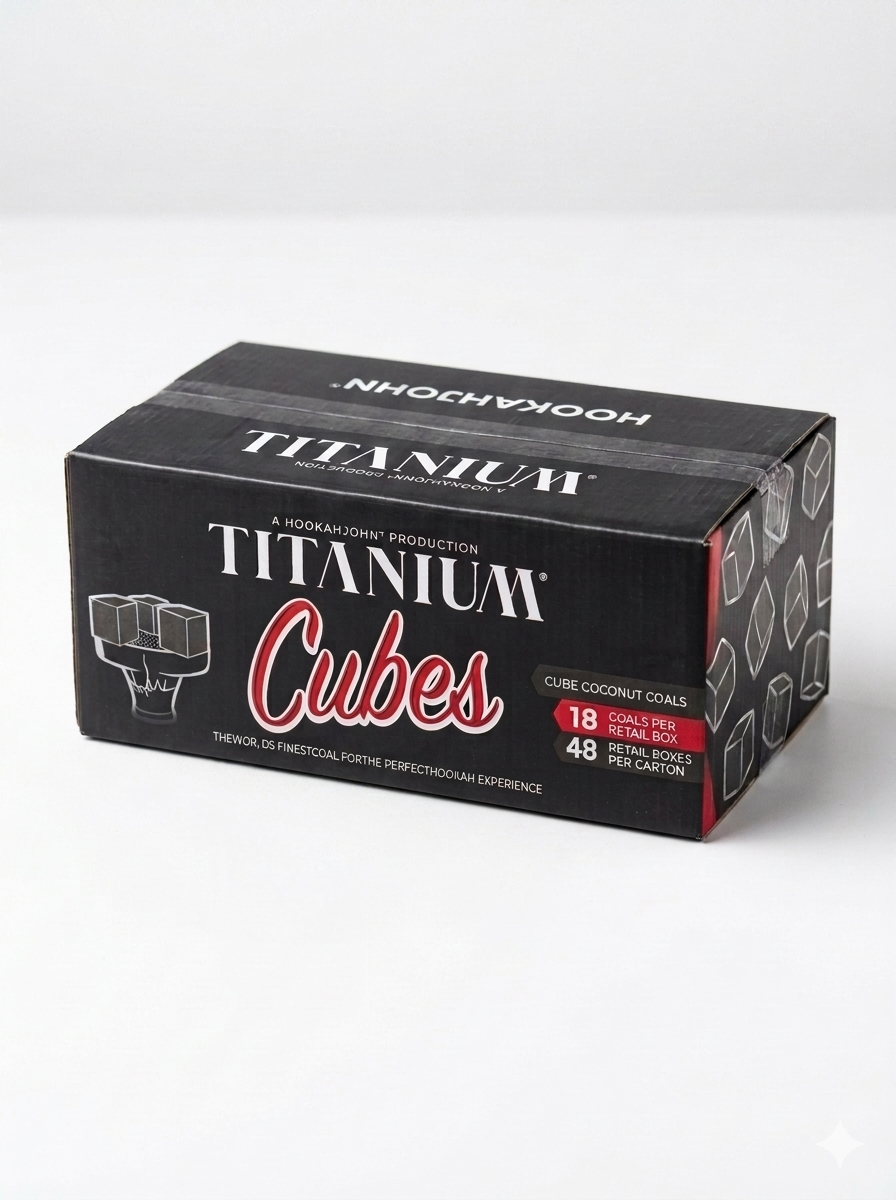 Titanium Cubes Natural Hookah Coals Full Case SMALL BOXES****