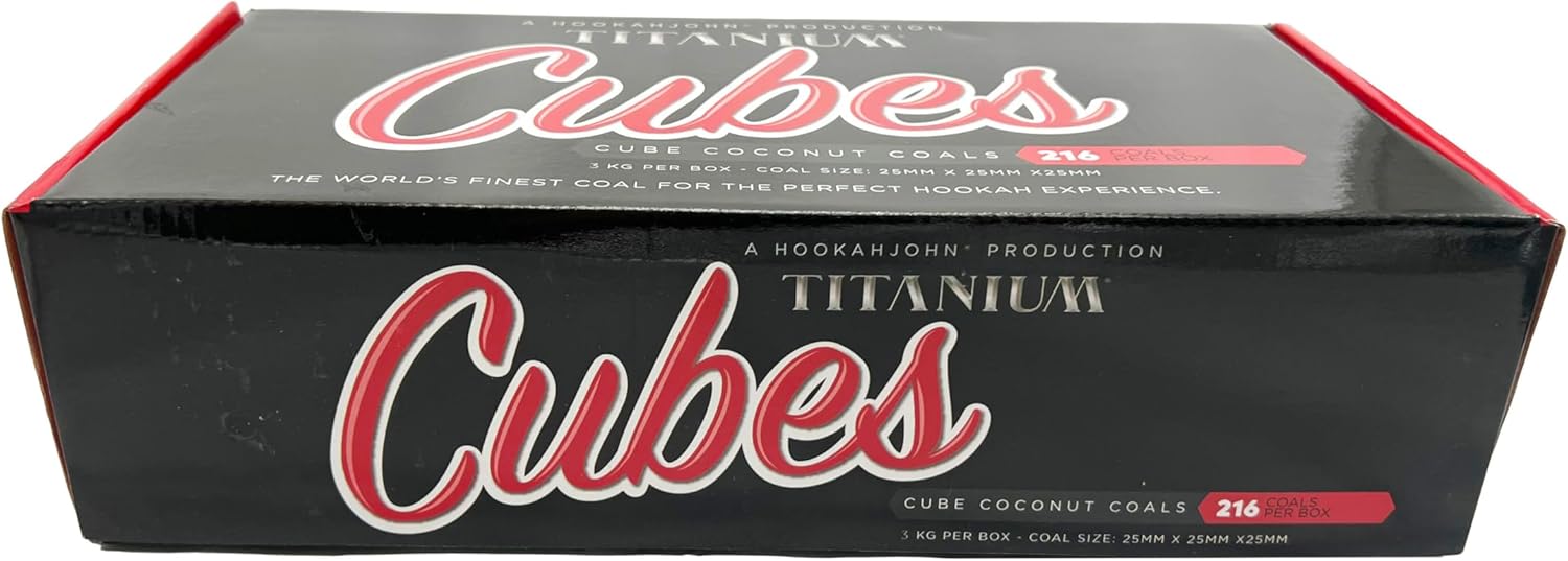Titanium Cubes Natural Hookah Coals Titan Pack - Cubes - 216ct