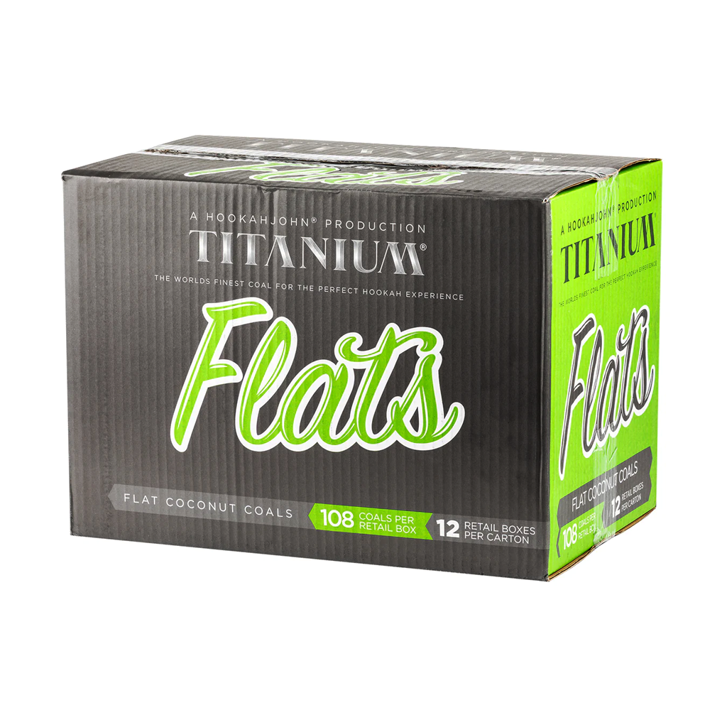 Titanium Flats Natural Hookah Coals Full Case - Flats - 12x108ct