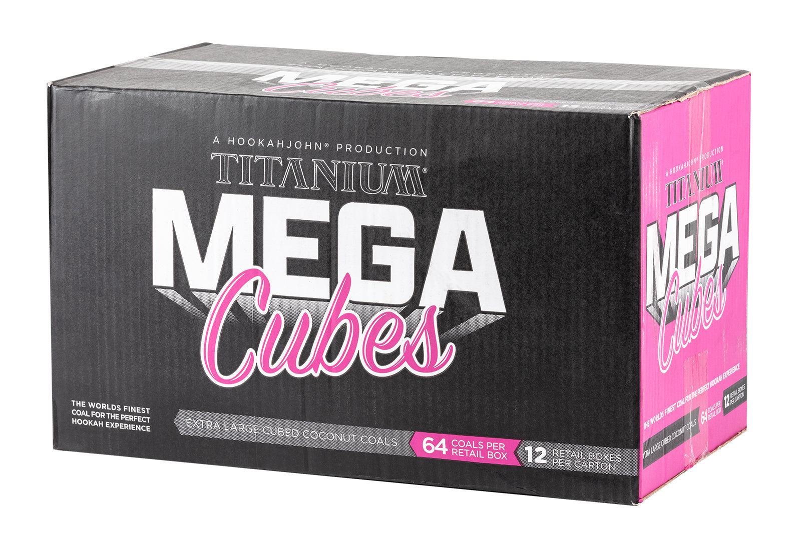 Titanium MEGA Cubes Natural Hookah Coals Full Case - MEGA Cubes - 64x12pc