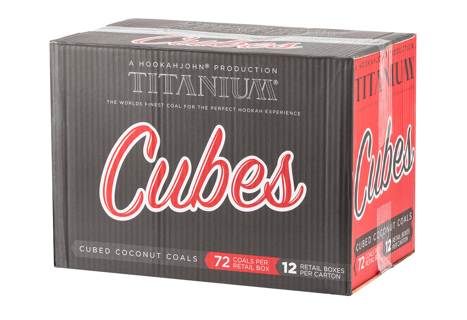 Titanium Cubes Natural Hookah Coals Full Case - Cubes - 12x72ct