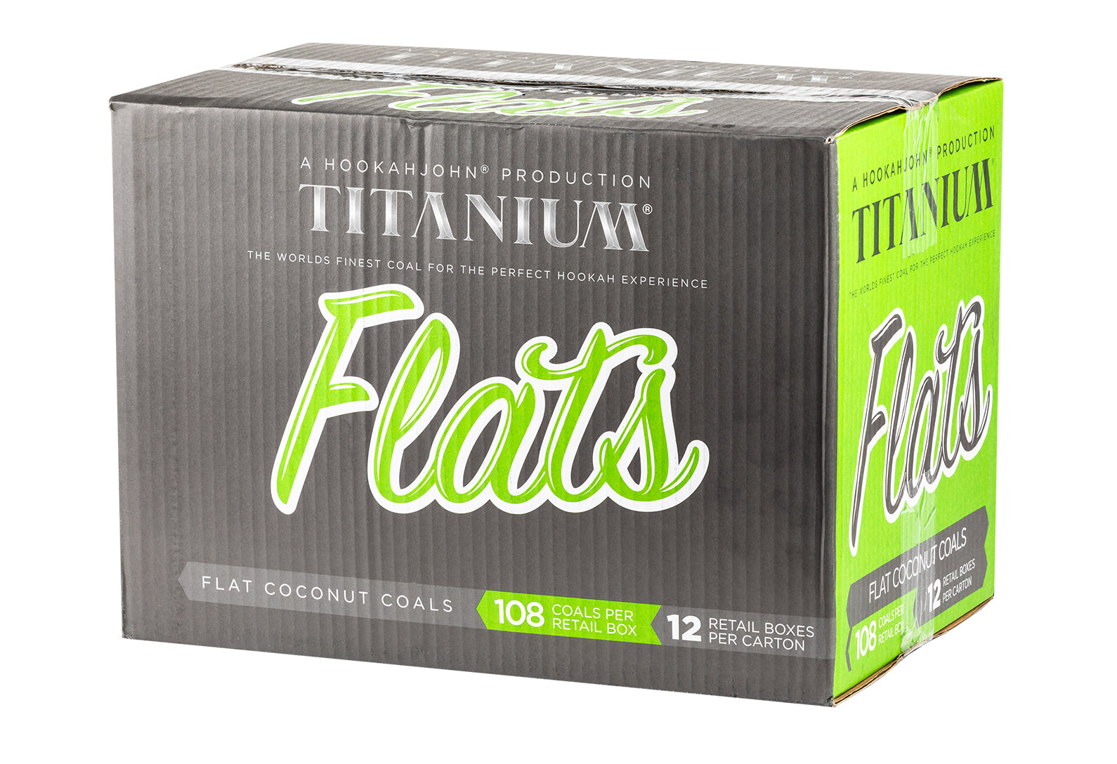 Titanium Flats Natural Hookah Coals Full Case - Flats - 12x108ct