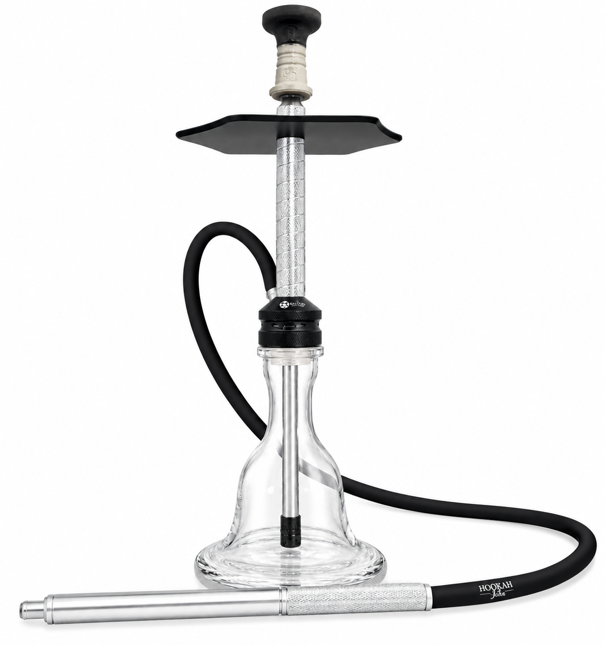 SAOCCA full set up with Knurl hose and Trimony bowl SILVER BLACK