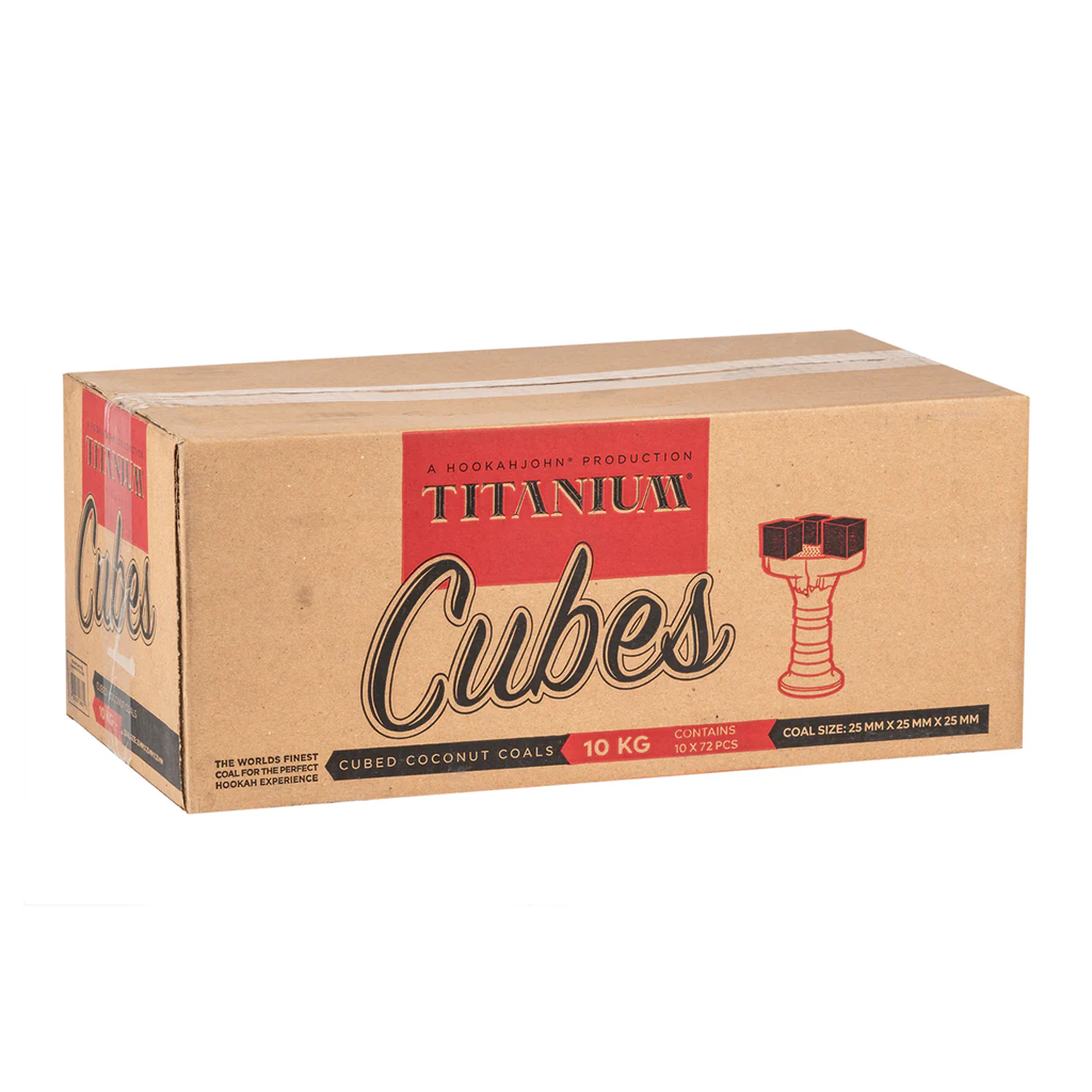 Titanium Cubes Natural Hookah Coals Lounge Case - Cubes - 10x72ct