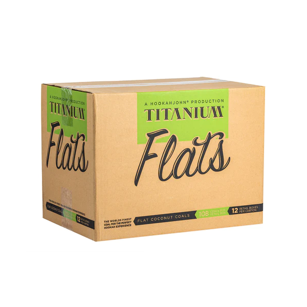 Titanium Flats Natural Hookah Coals Full Case - Flats - 12x108ct