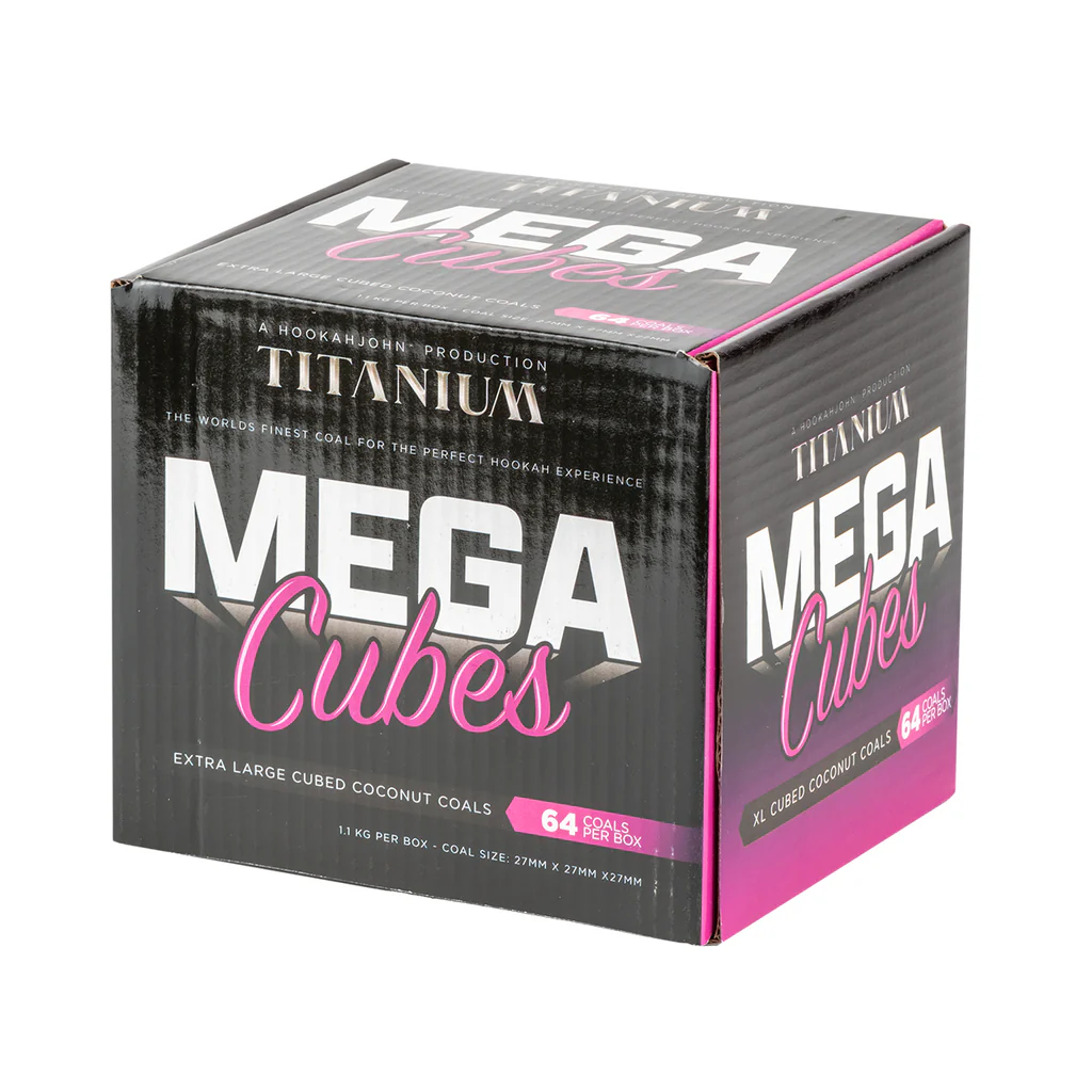 Titanium MEGA Cubes Natural Hookah Coals - MEGA Cubes- 64ct