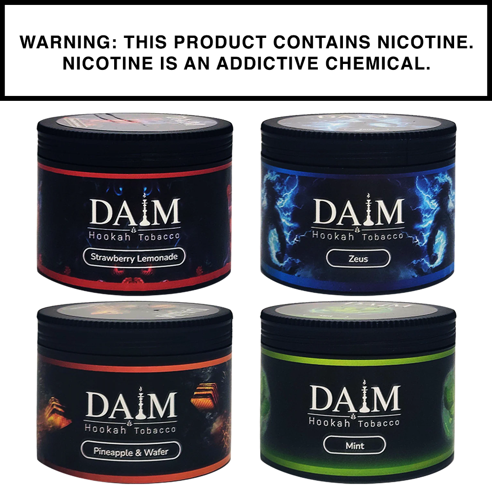 Daim hookah tobacco jars featuring classic and modern blends