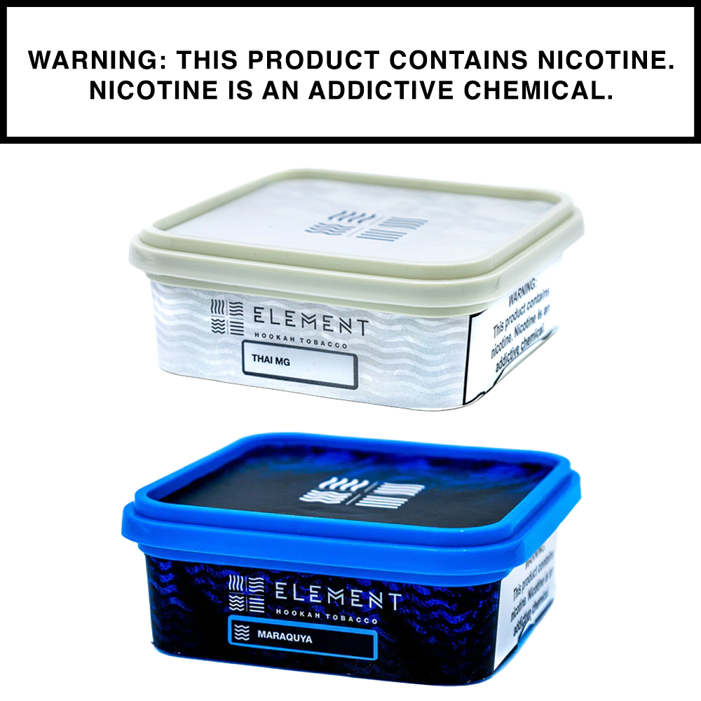 Premium ELEMENT shisha blends with natural flavor and strength options