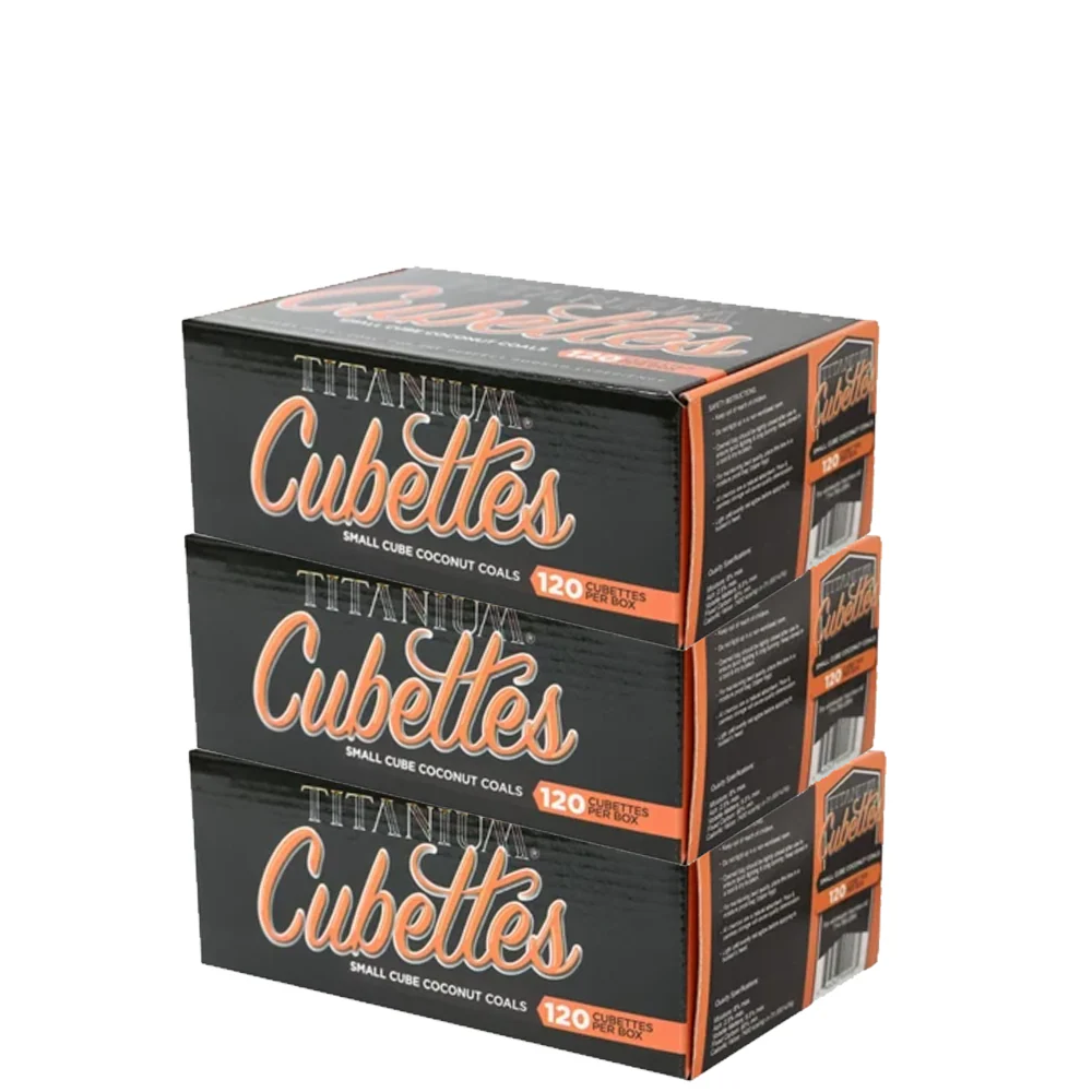 Titanium Cubette Coconut Hookah Coals | Natural Hookah Charcoal
