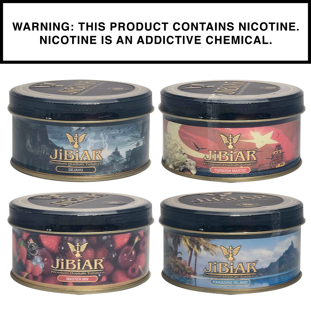 Jibiar hookah tobacco jars featuring exotic and indulgent blends
