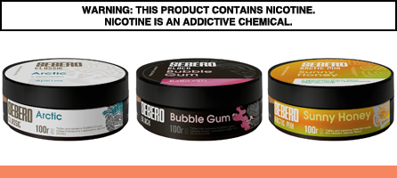 Sebero hookah tobacco jars featuring Arctic, fruit, and herbal blends