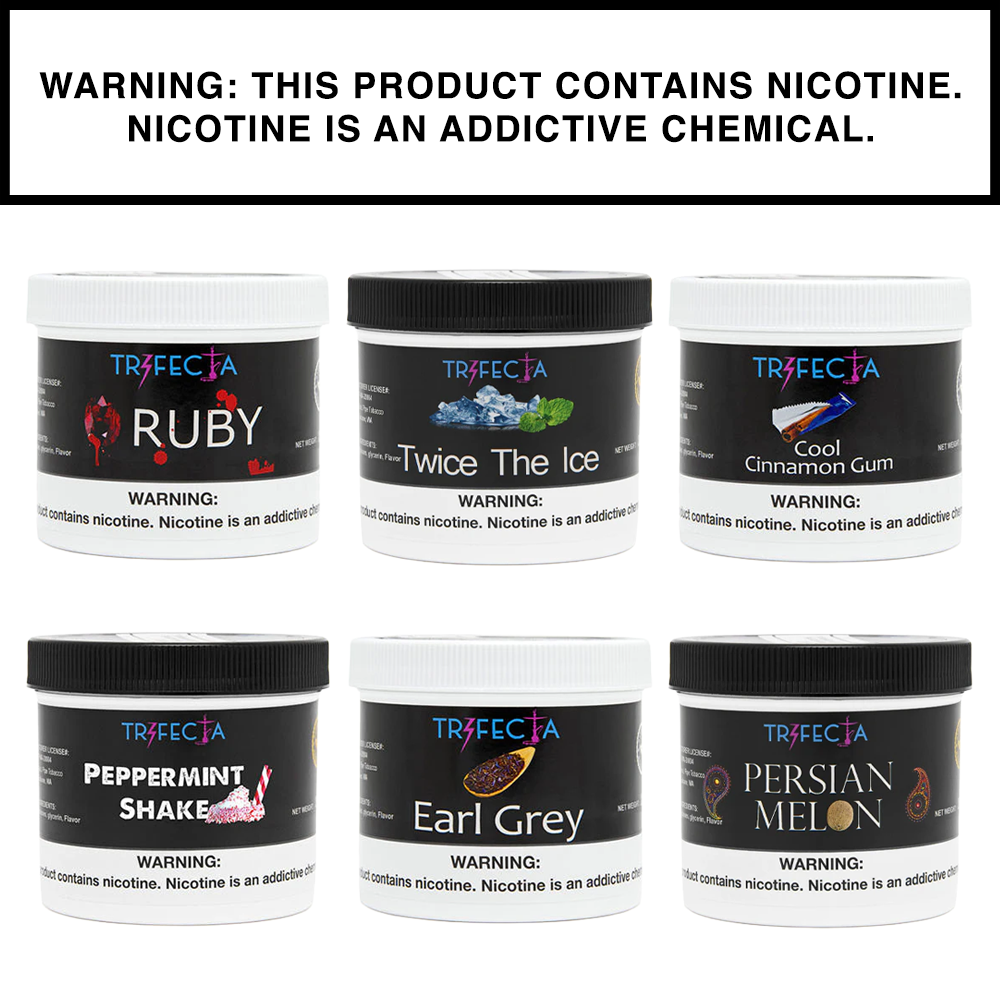 Premium Trifecta shisha crafted in small batches with bold global blends