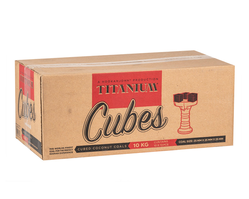 Titanium Cubes Natural Hookah Coals Lounge Case - Cubes - 10x72ct