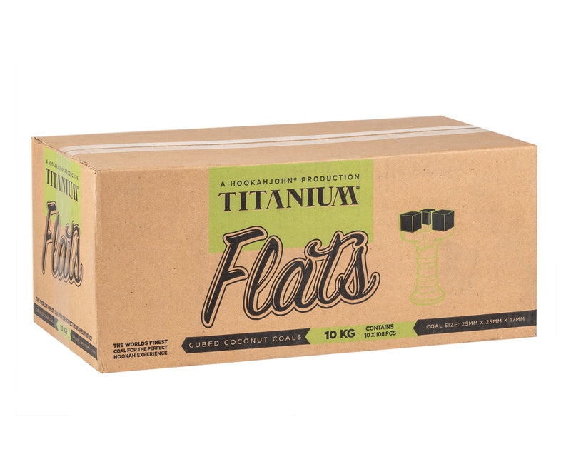 Titanium Flats Natural Hookah Coals Lounge Case - Flats - 10x108ct