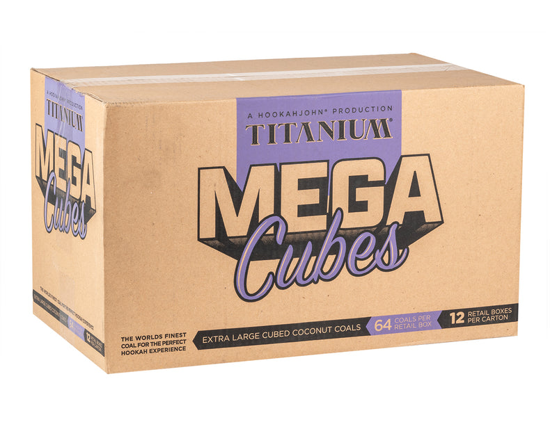 Titanium MEGA Cubes Natural Hookah Coals Full Case - MEGA Cubes - 64x12pc