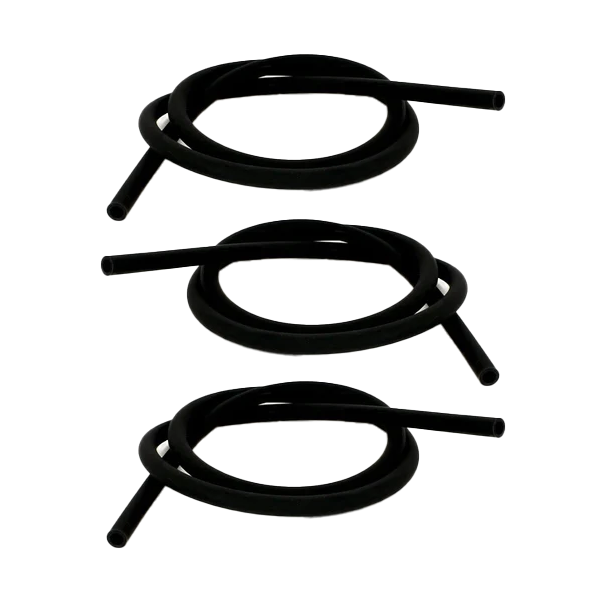 3 Pack BLACK Silicone Hookah Hose Soft-Touch