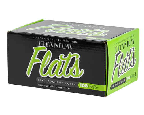 Titanium Flats Natural Hookah Coals Full Case - Flats - 12x108ct
