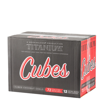 Titanium Cubes Natural Hookah Coals Full Case - Cubes - 12x72ct