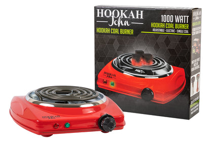 HookahJohn Premium Hookah Coal Coil Burner Stove RED