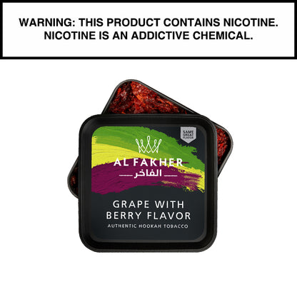 250 Gram Al Fakher Shisha Grape with Berry Flavor Hookah Tobacco