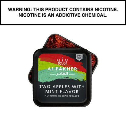 250 Gram Al Fakher Shisha Two Apples with Mint Flavor Hookah Tobacco