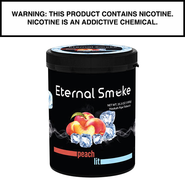 1,000 Gram Eternal Smoke Shisha Peach Lit Flavor Hookah Tobacco
